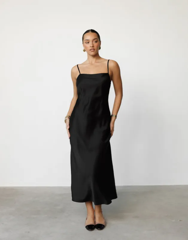 Idalia Midi Dress (Black) sold by Charcoal Clothing