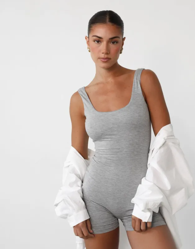 Amazia Playsuit (Grey Marle) sold by Charcoal Clothing