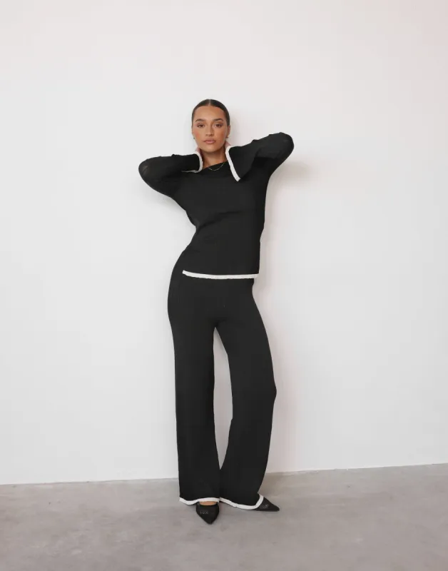 Kienna Pants (Black/Cream) sold by Charcoal Clothing