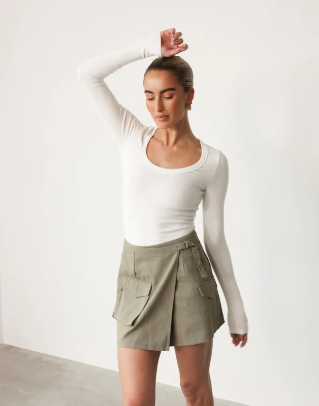 Kathleen Long Sleeve Top (White) sold by Charcoal Clothing