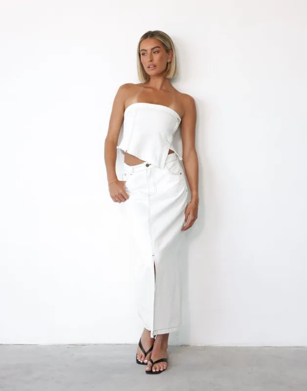 Shrina Maxi Skirt (White) sold by Charcoal Clothing