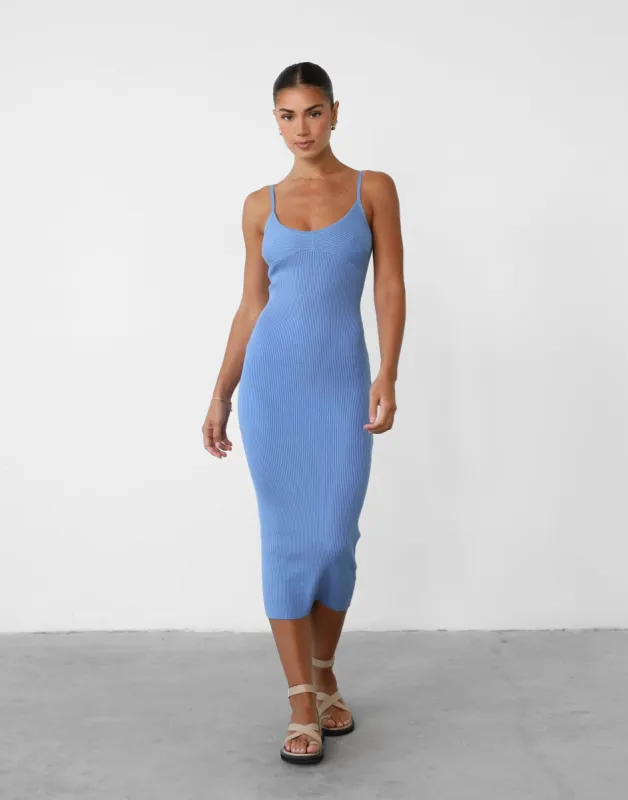 Aminah Midi Dress (Blue) sold by Charcoal Clothing