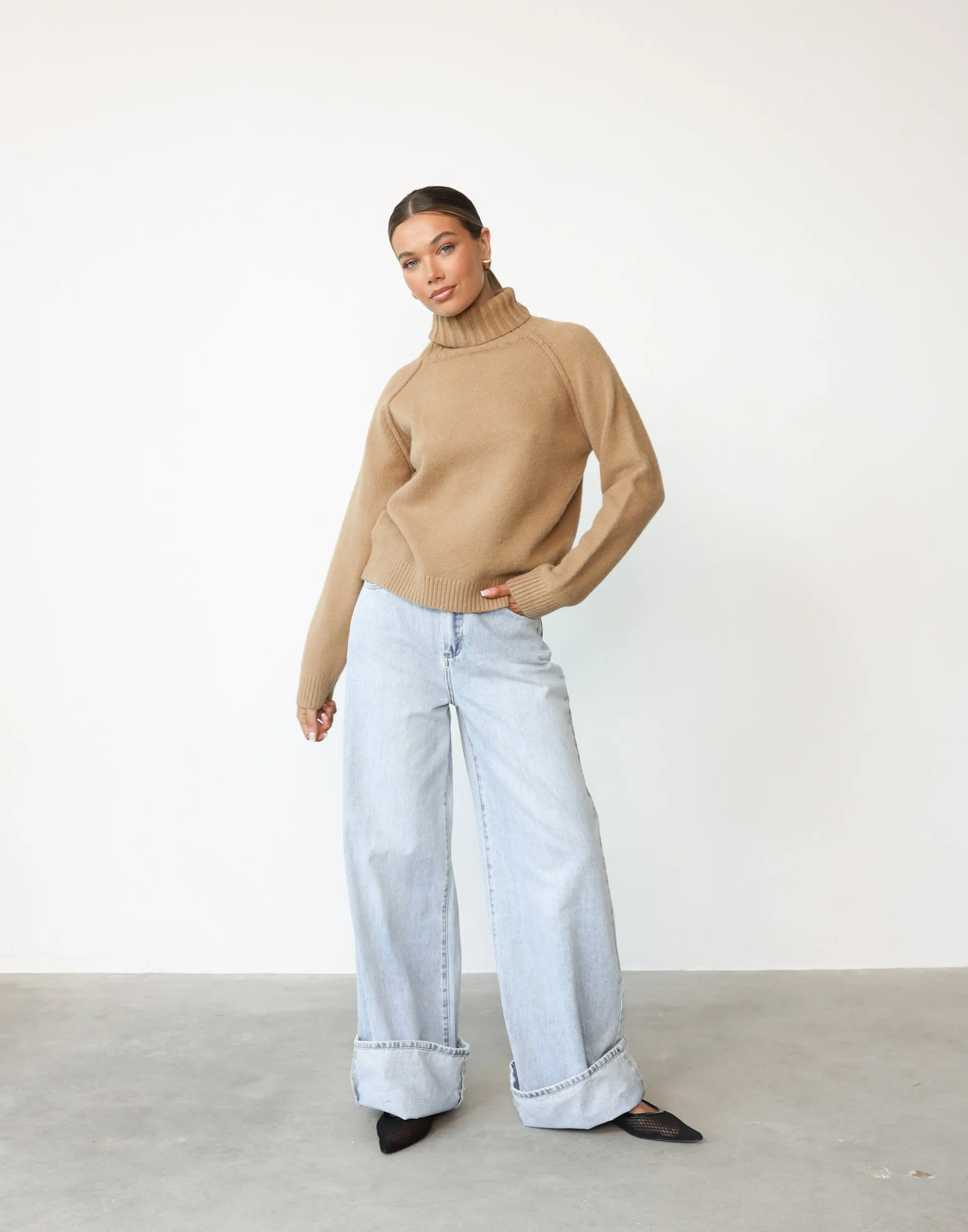 Nathalia Knit Jumper (Stone) sold by Charcoal Clothing