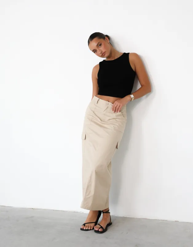 Deena Maxi Skirt (Oat) sold by Charcoal Clothing