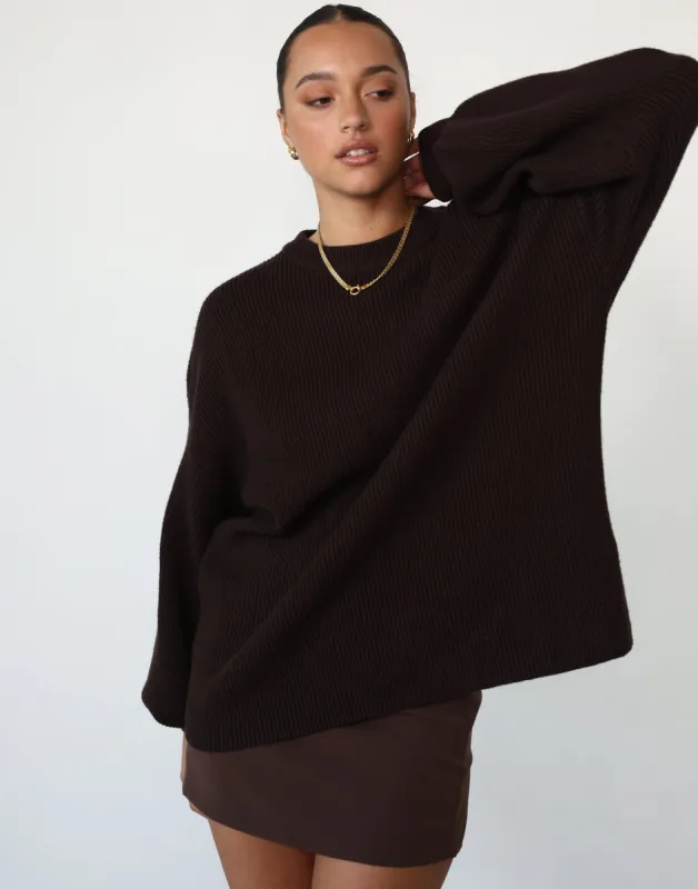 Cody Oversized Jumper (Chocolate) sold by Charcoal Clothing