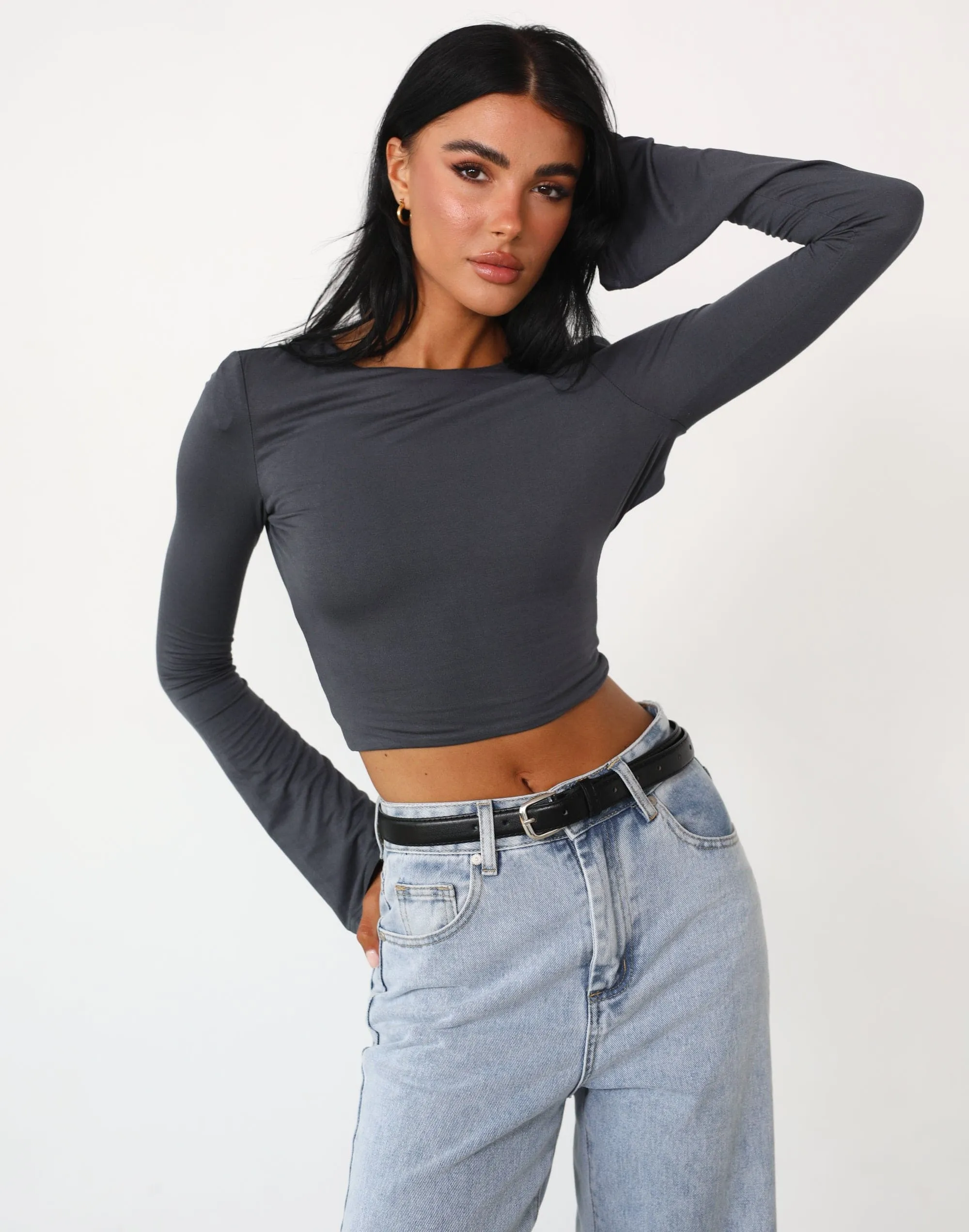 Danika Long Sleeve Top (Charcoal) sold by Charcoal Clothing product image thumbnail 2