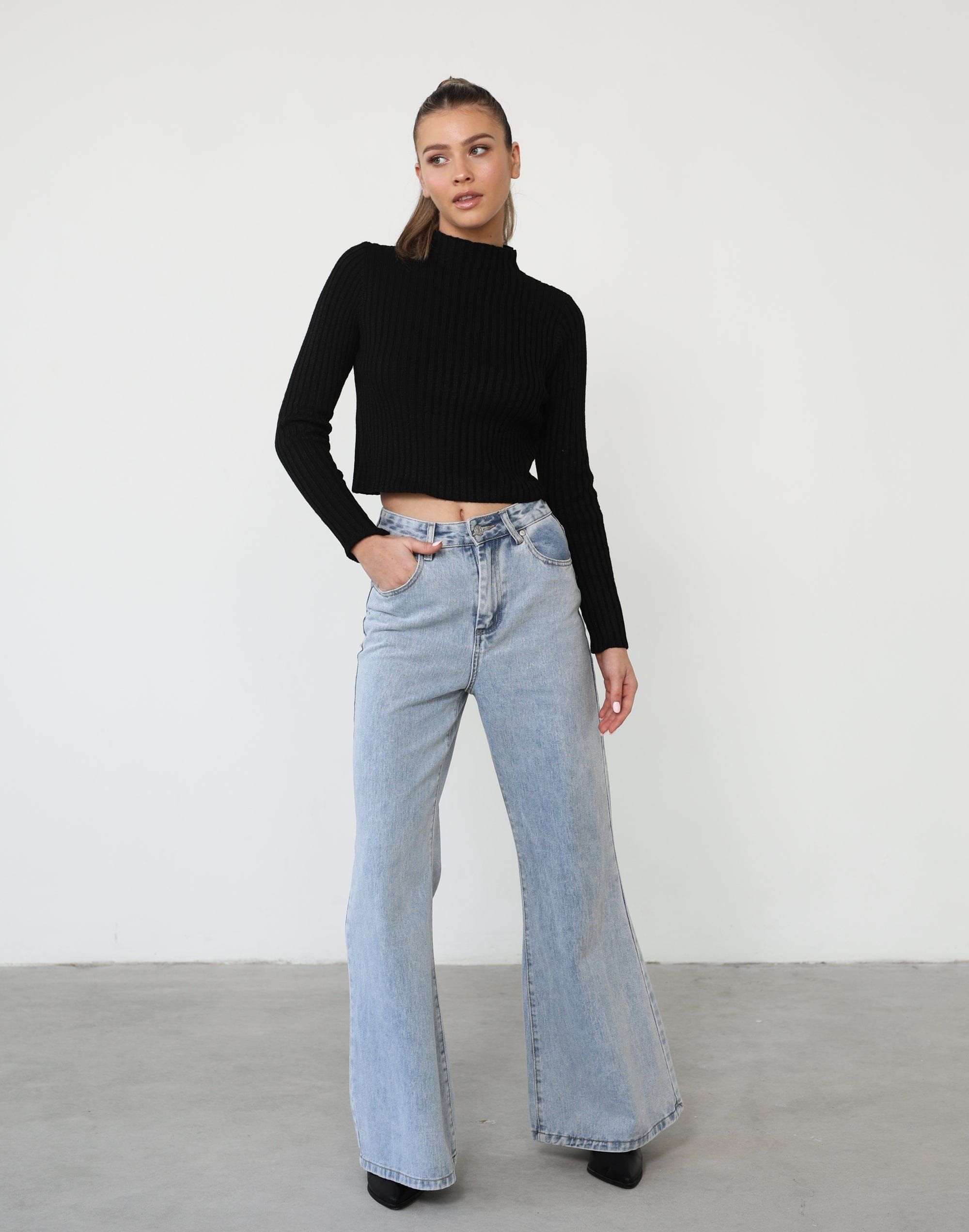 Dionne Long Sleeve Top (Black) sold by Charcoal Clothing