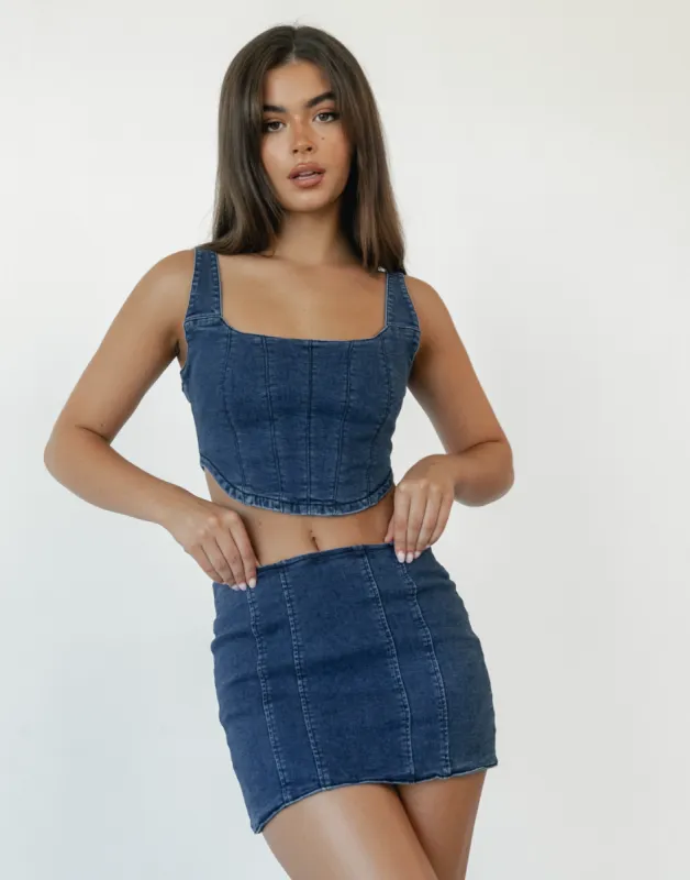 Focus Mini Skirt (Denim) sold by Charcoal Clothing