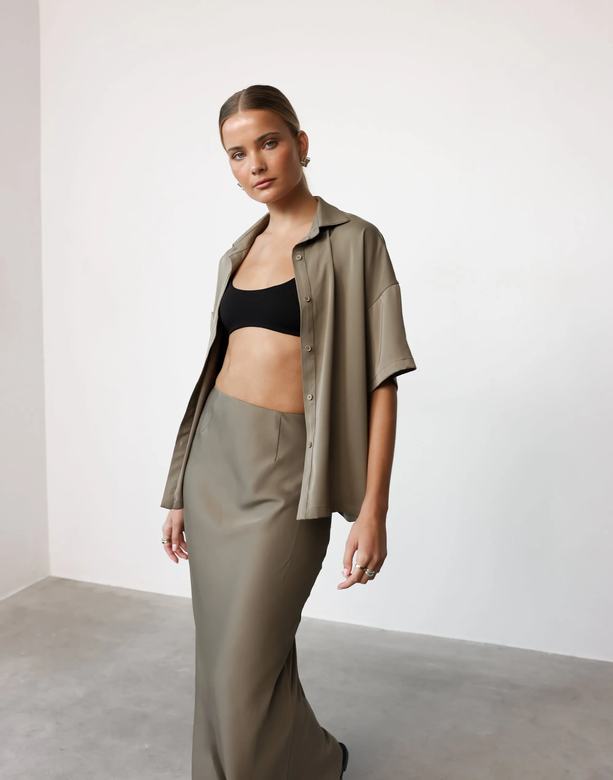 Morena Maxi Skirt (Dusty Olive) sold by Charcoal Clothing product image thumbnail 5