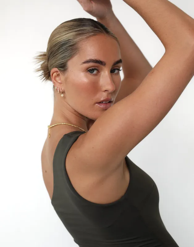 Lights Out Bodysuit (Burnt Olive) sold by Charcoal Clothing