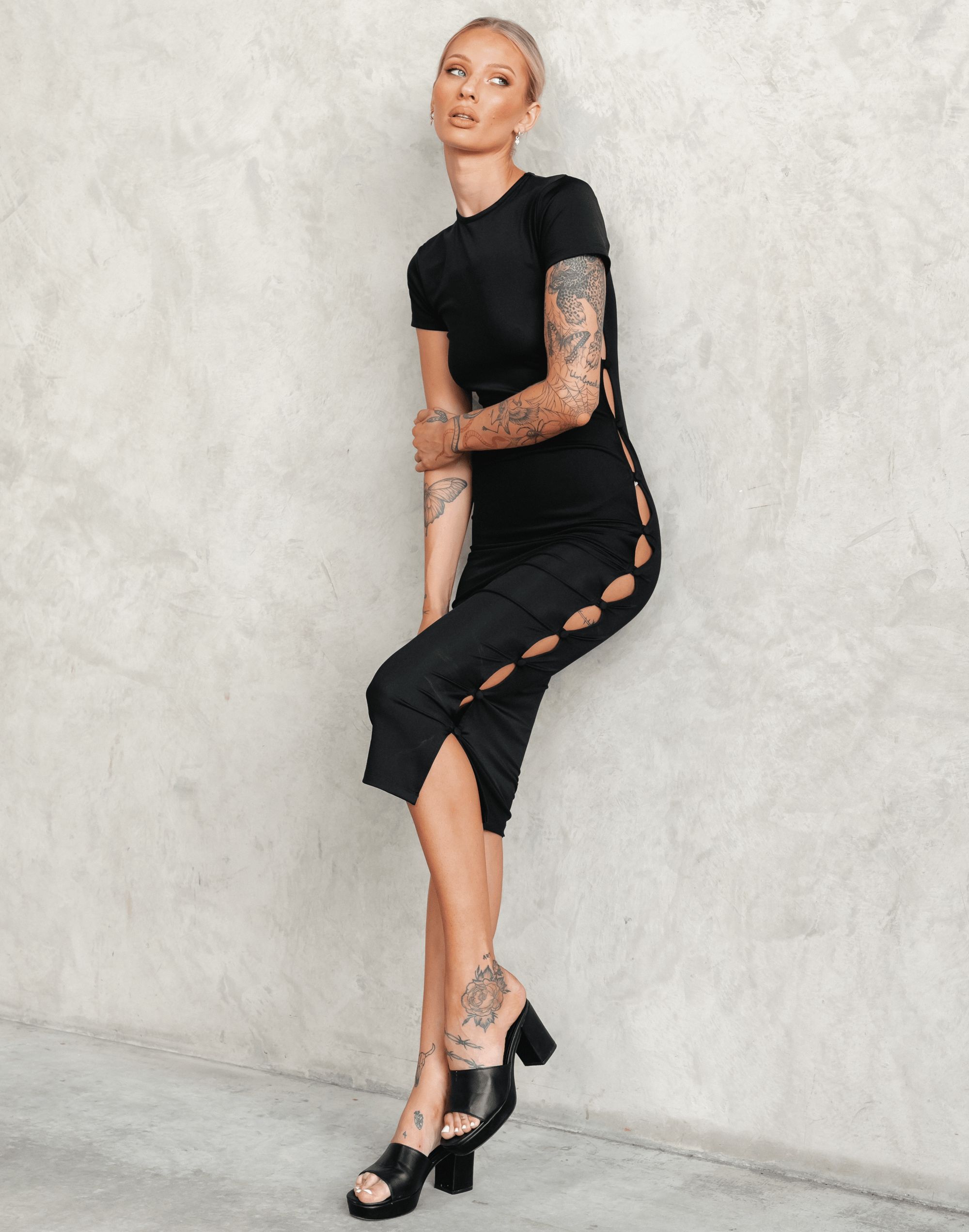 Brentwood Midi Dress (Black) - By Lioness sold by Charcoal Clothing product image thumbnail 2