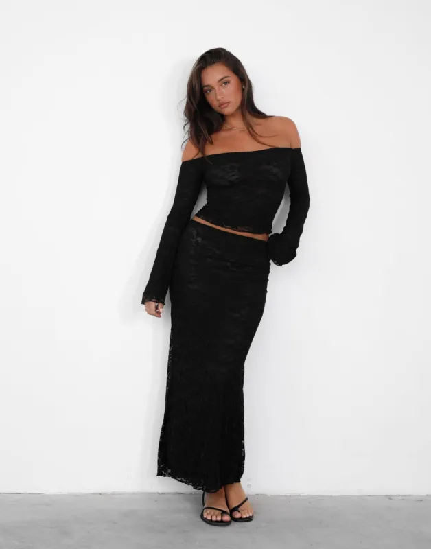 Florence Maxi Skirt (Black) sold by Charcoal Clothing
