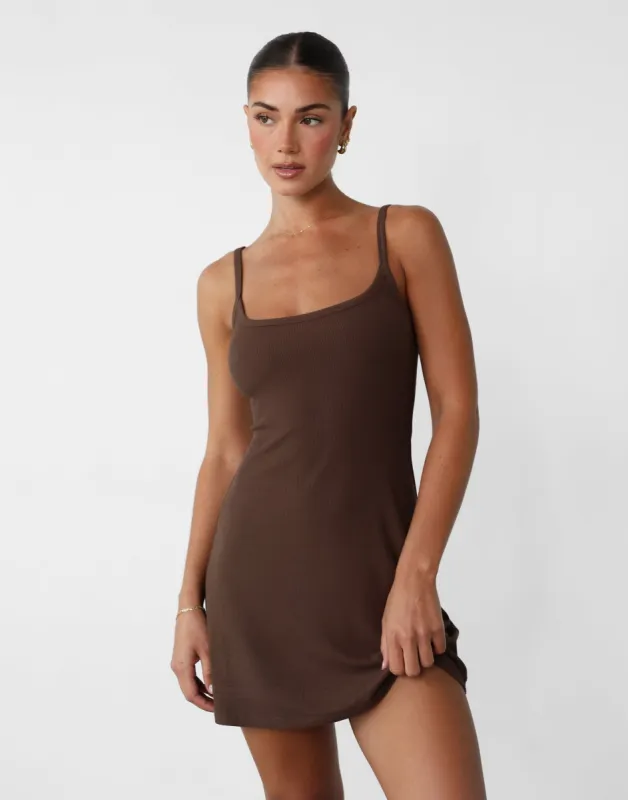 Helia Mini Dress (Oak) sold by Charcoal Clothing