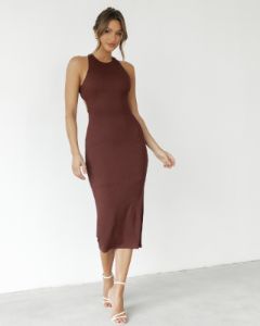 Athenia Maxi Dress (Brown) sold by Charcoal Clothing