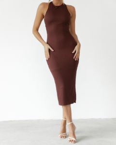 Athenia Maxi Dress (Brown) sold by Charcoal Clothing