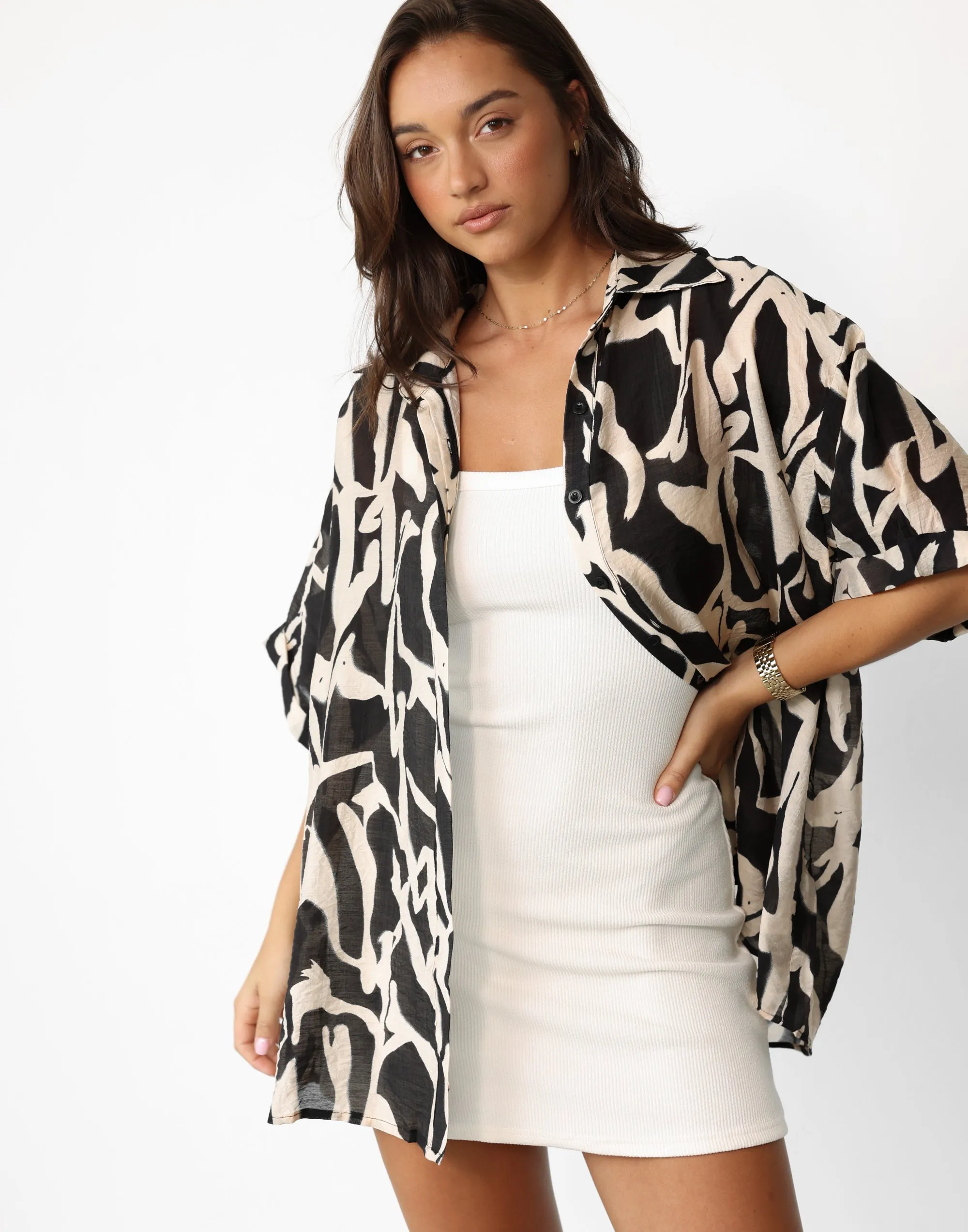 Avila Shirt (Caramel Swirl) sold by Charcoal Clothing