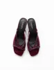 Lulu Heel (Cherry Microsuede) - By Therapy sold by Charcoal Clothing