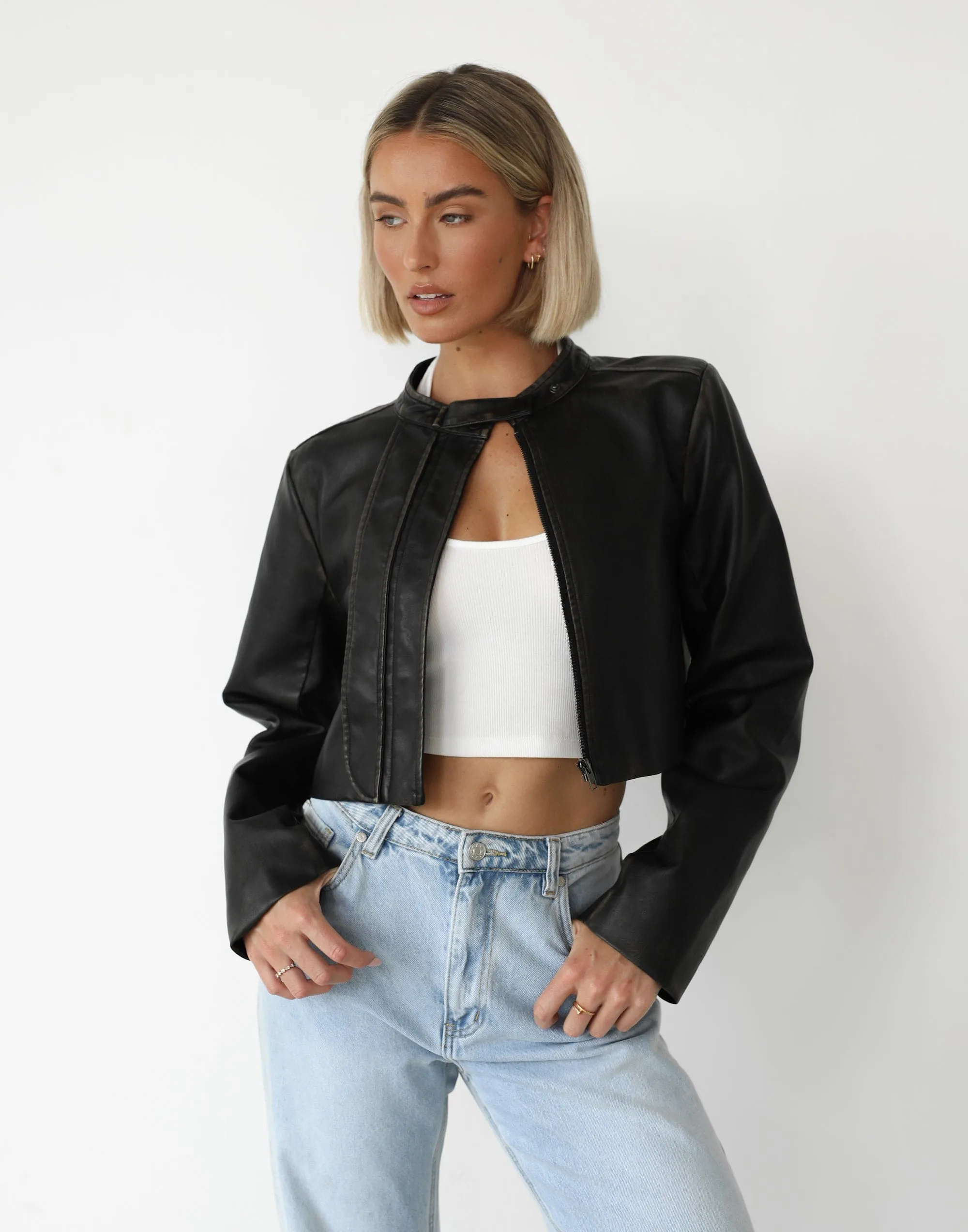 Harley Cropped Jacket (Black) sold by Charcoal Clothing product image thumbnail 2