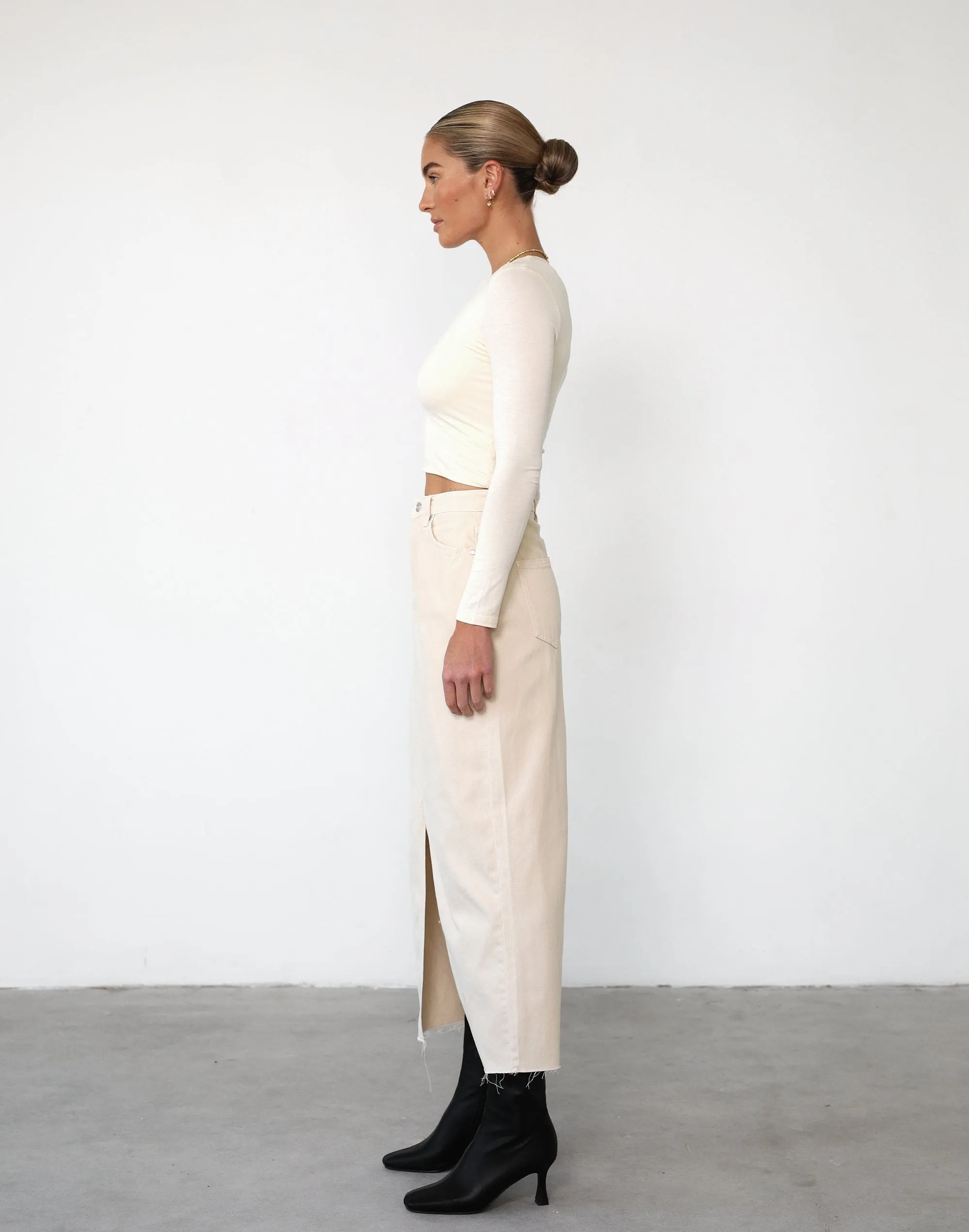 Drew Denim Midi Skirt (Pumice) sold by Charcoal Clothing product image thumbnail 2