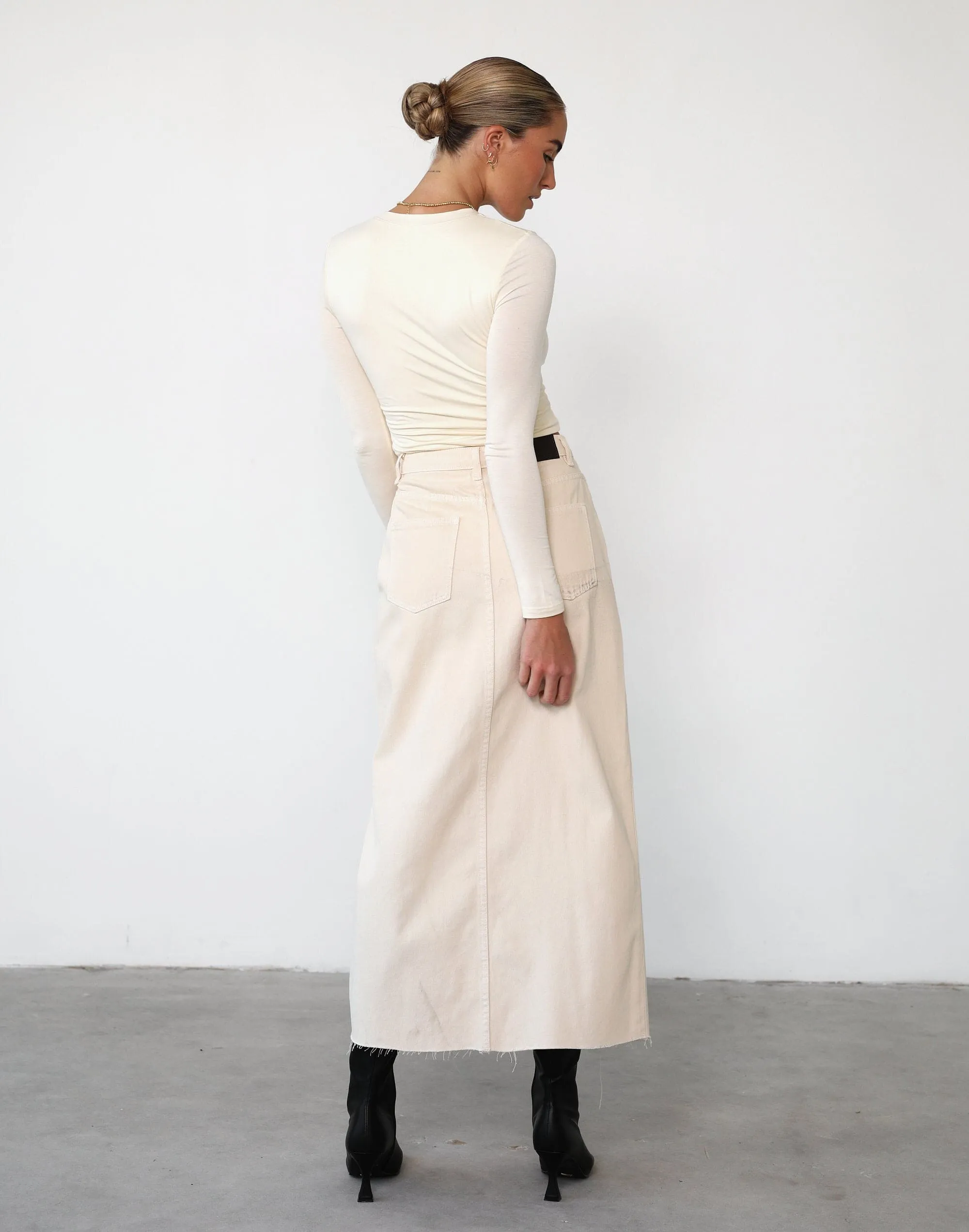 Drew Denim Midi Skirt (Pumice) sold by Charcoal Clothing product image thumbnail 3