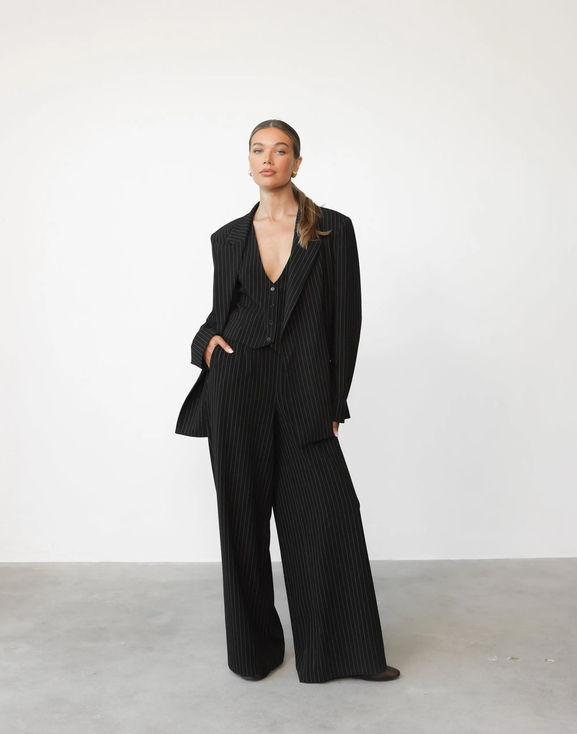 Kenza Pants (Black Pinstripe) sold by Charcoal Clothing product image thumbnail 2