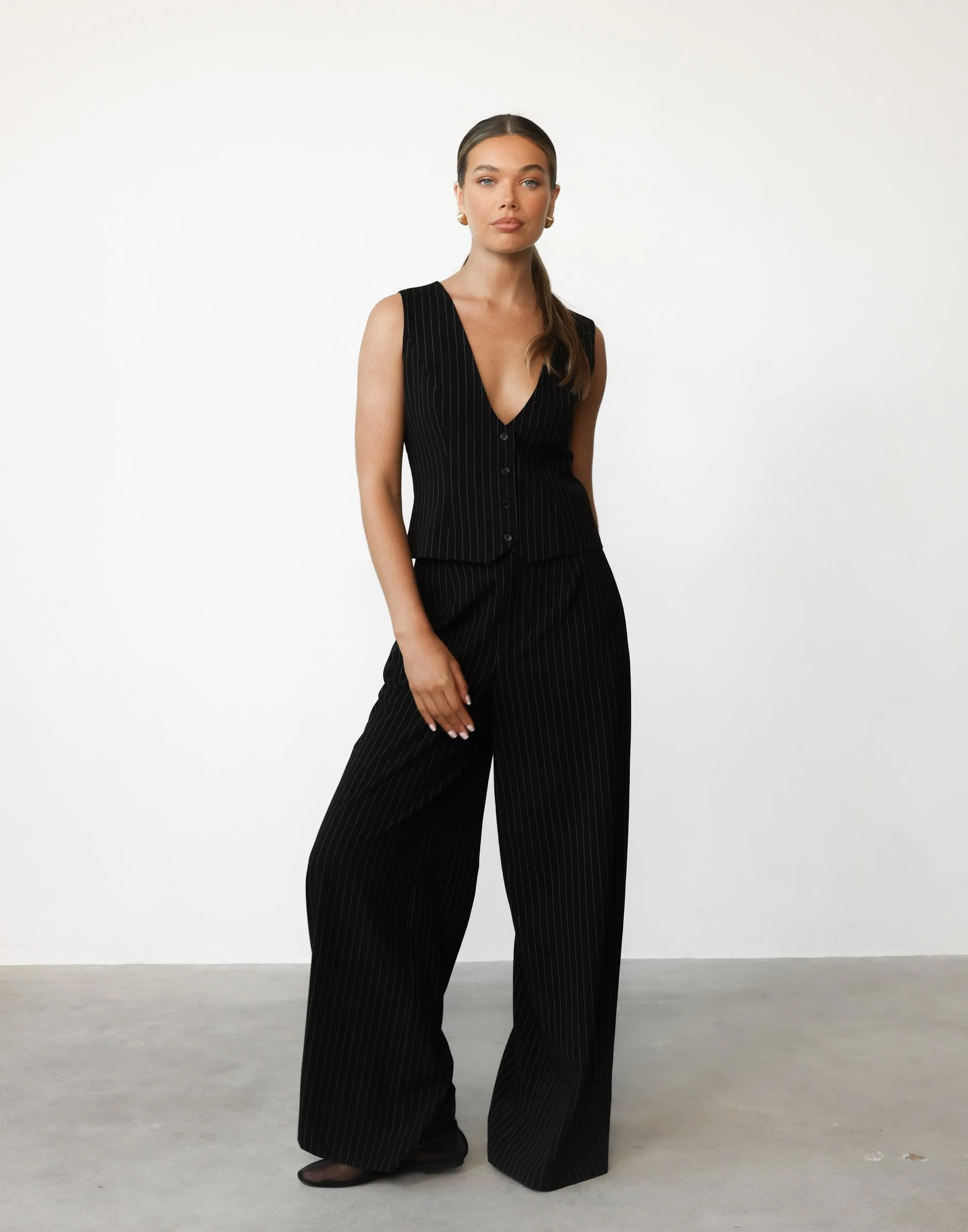 Kenza Pants (Black Pinstripe) sold by Charcoal Clothing product image thumbnail 3
