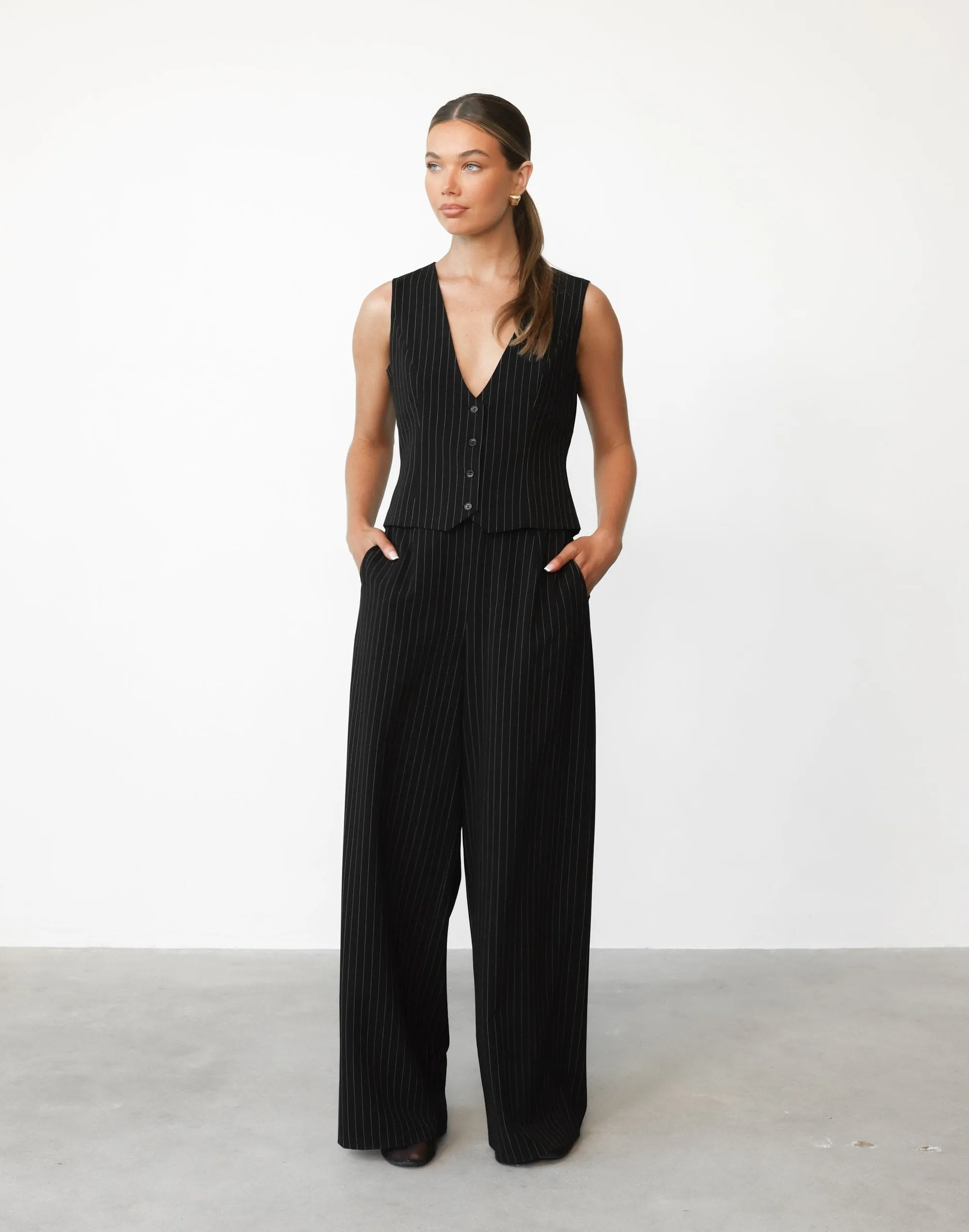 Kenza Pants (Black Pinstripe) sold by Charcoal Clothing product image thumbnail 5