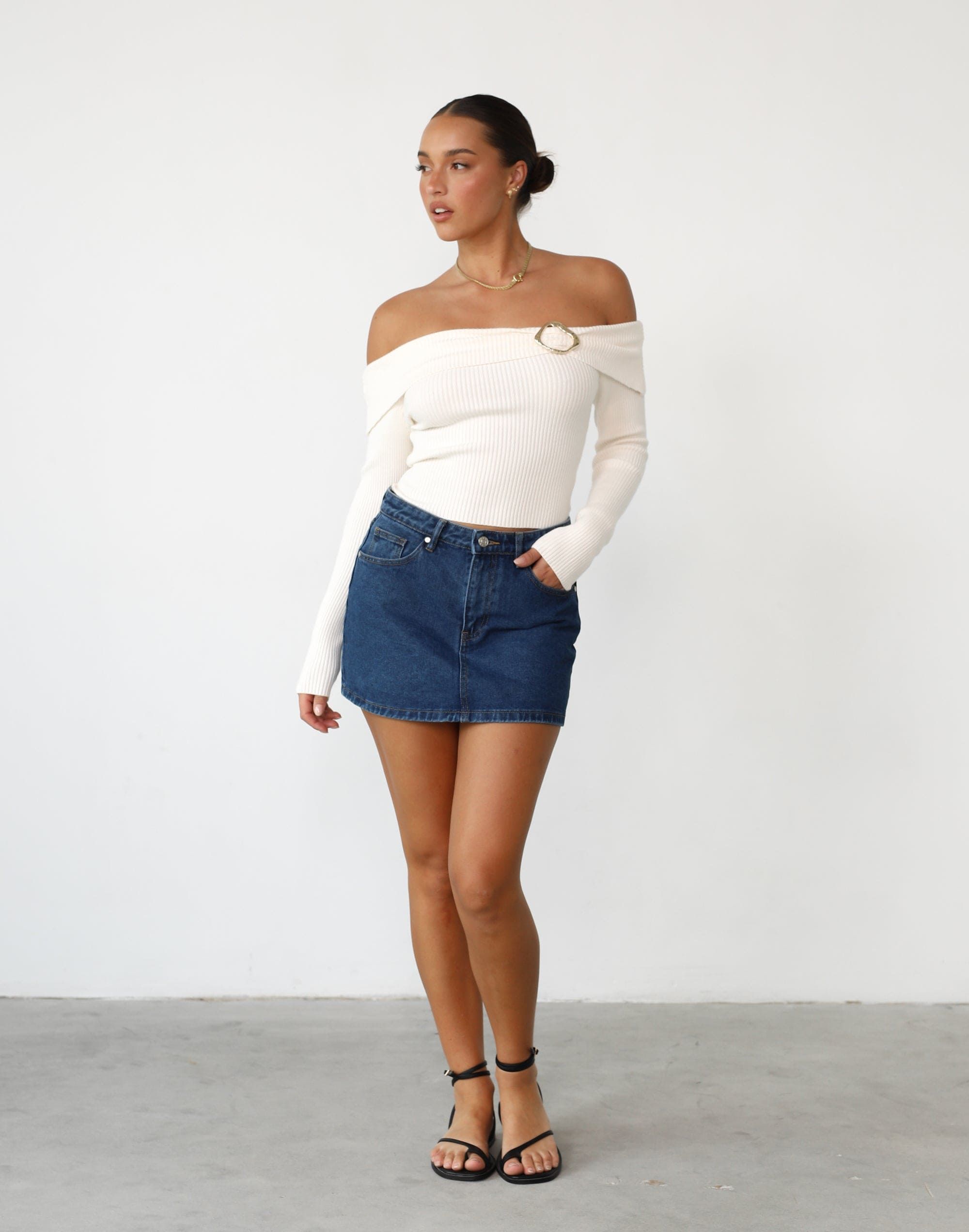 Caerynn Long Sleeve Top (Cream) sold by Charcoal Clothing