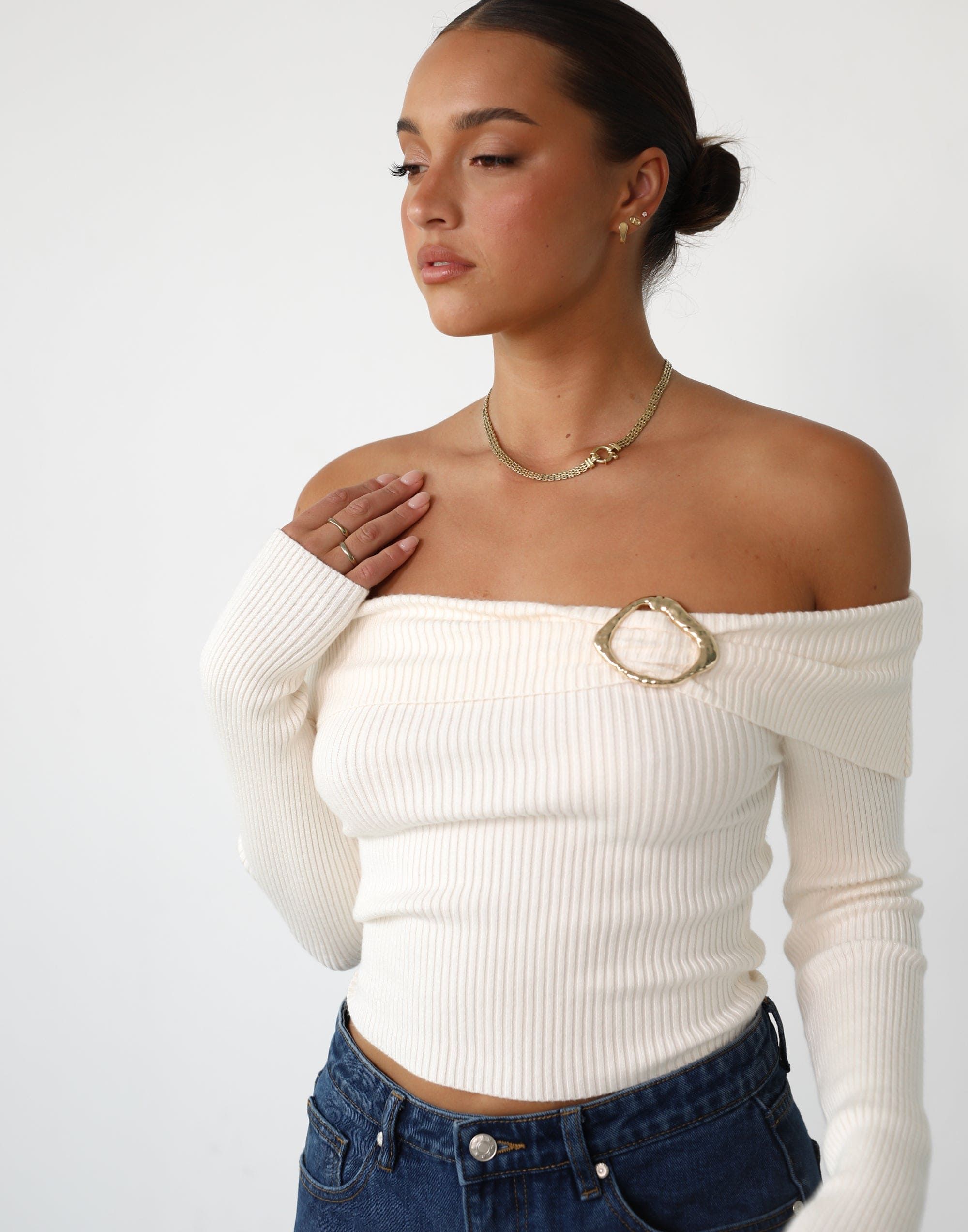 Caerynn Long Sleeve Top (Cream) sold by Charcoal Clothing product image thumbnail 2
