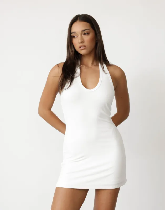 Arwen Mini Dress (White) sold by Charcoal Clothing