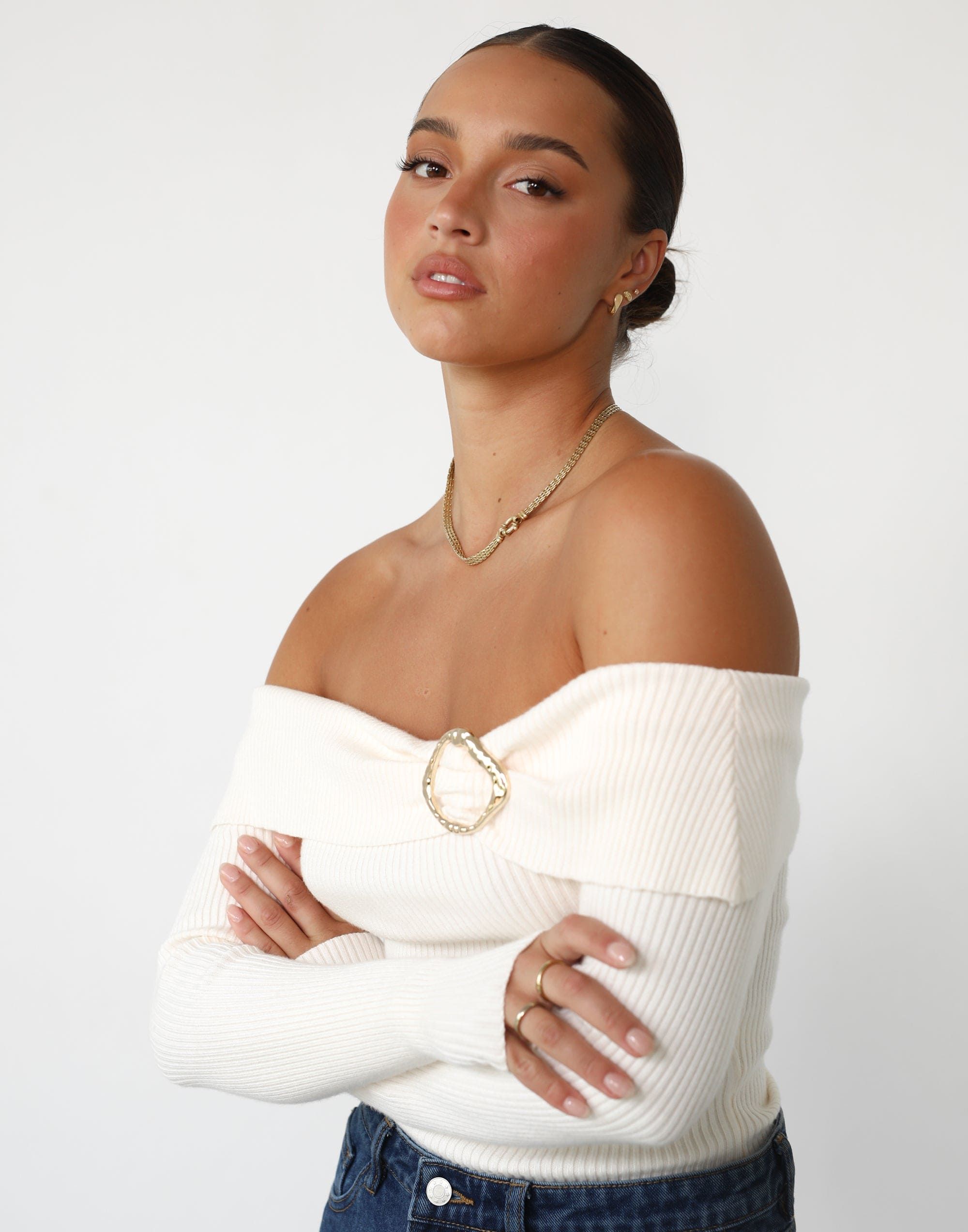 Caerynn Long Sleeve Top (Cream) sold by Charcoal Clothing product image thumbnail 4