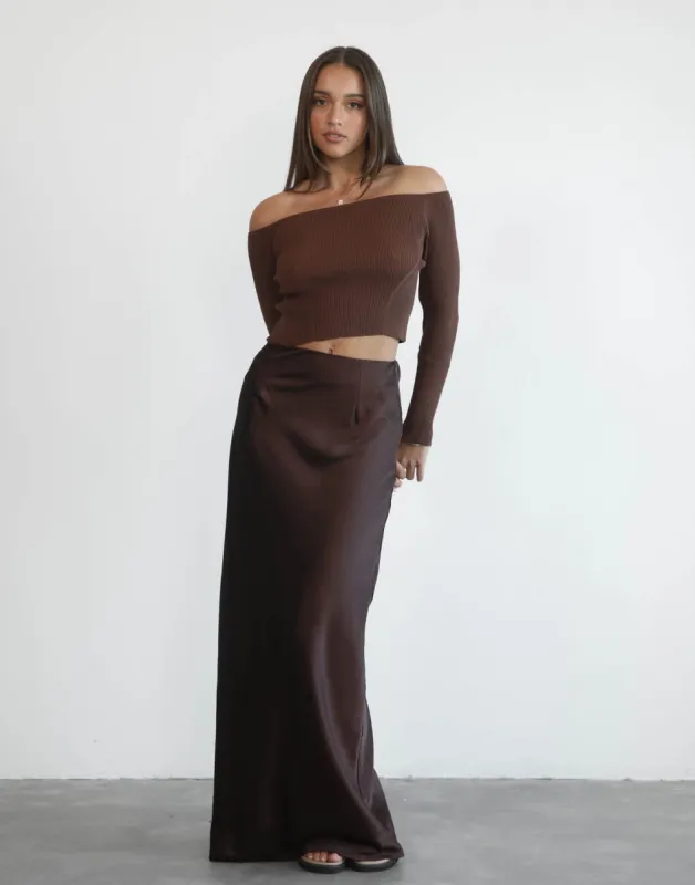 Adriel Long Sleeve Top (Brown) sold by Charcoal Clothing