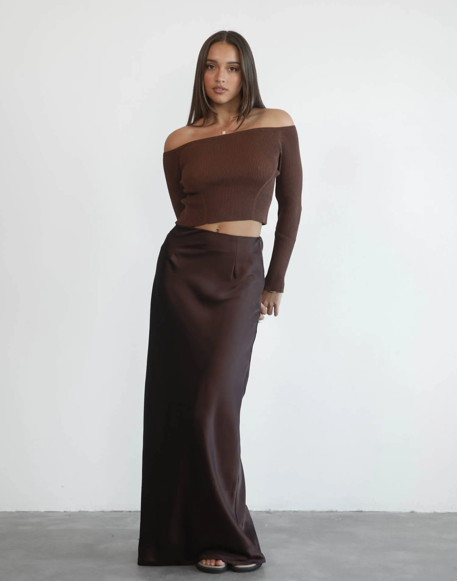 Adriel Long Sleeve Top (Brown) sold by Charcoal Clothing