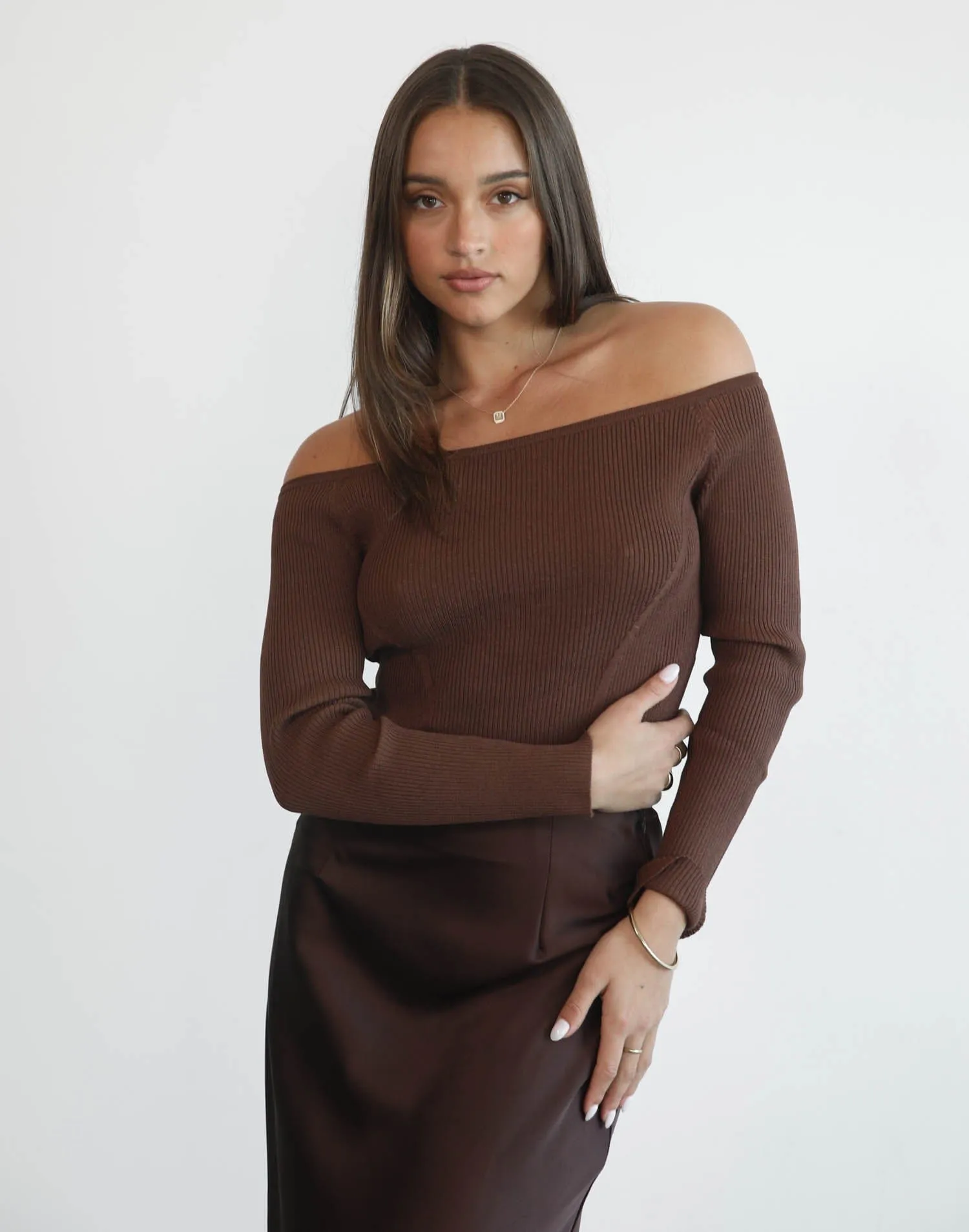 Adriel Long Sleeve Top (Brown) sold by Charcoal Clothing product image thumbnail 2