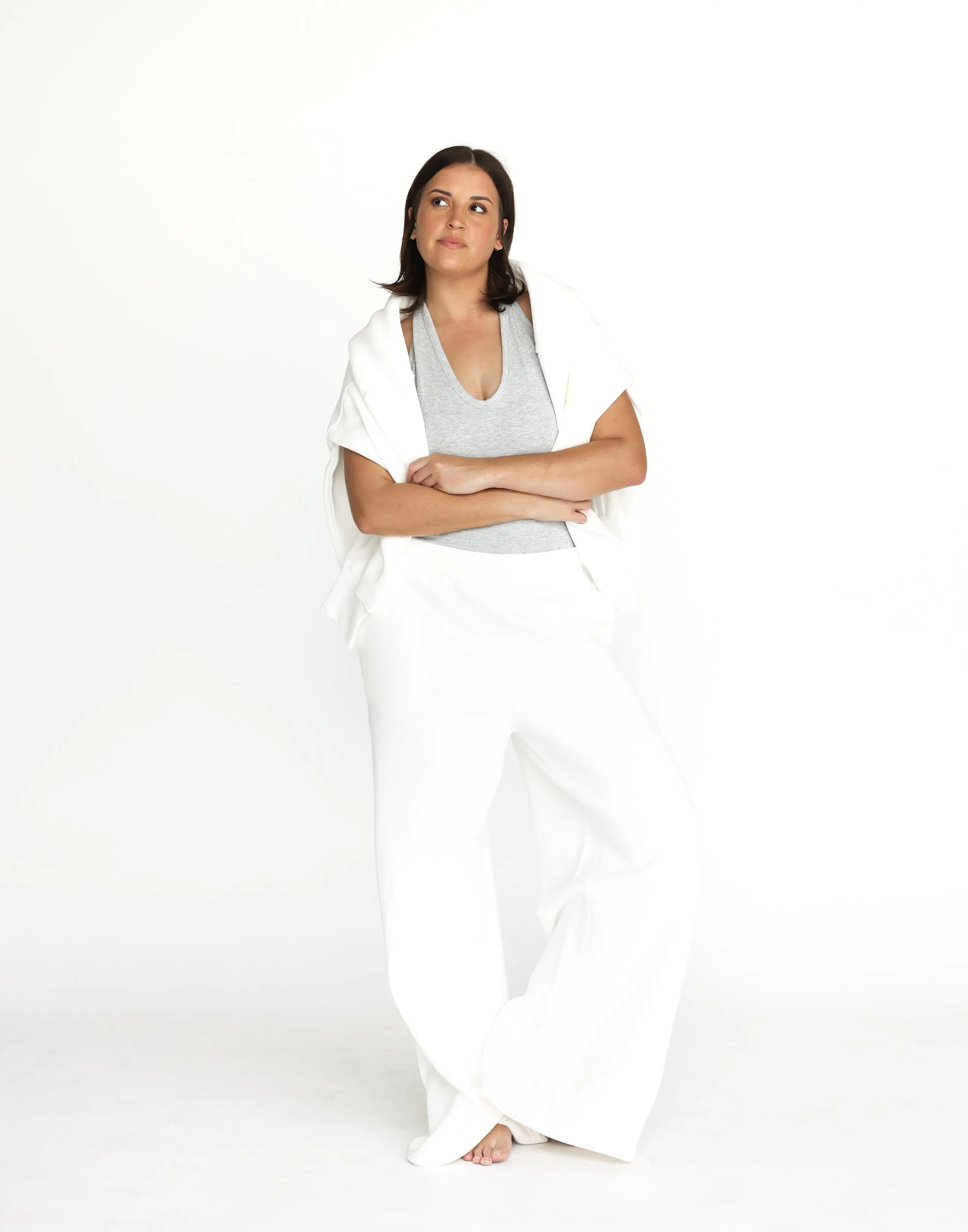 River Wide Leg Tracksuit Pants (White) sold by Charcoal Clothing product image thumbnail 4