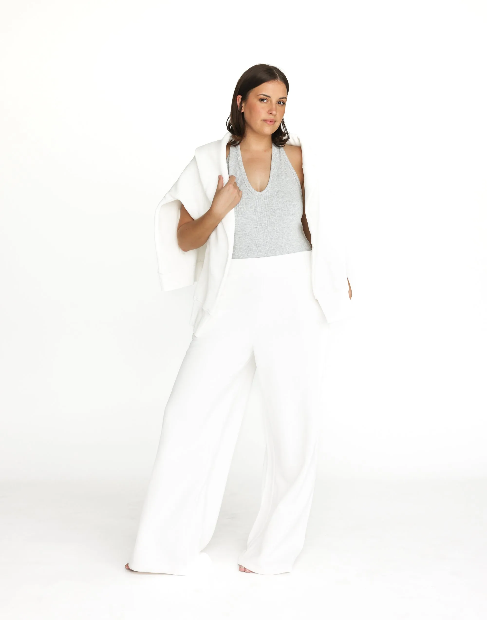 River Wide Leg Tracksuit Pants (White) sold by Charcoal Clothing product image thumbnail 3
