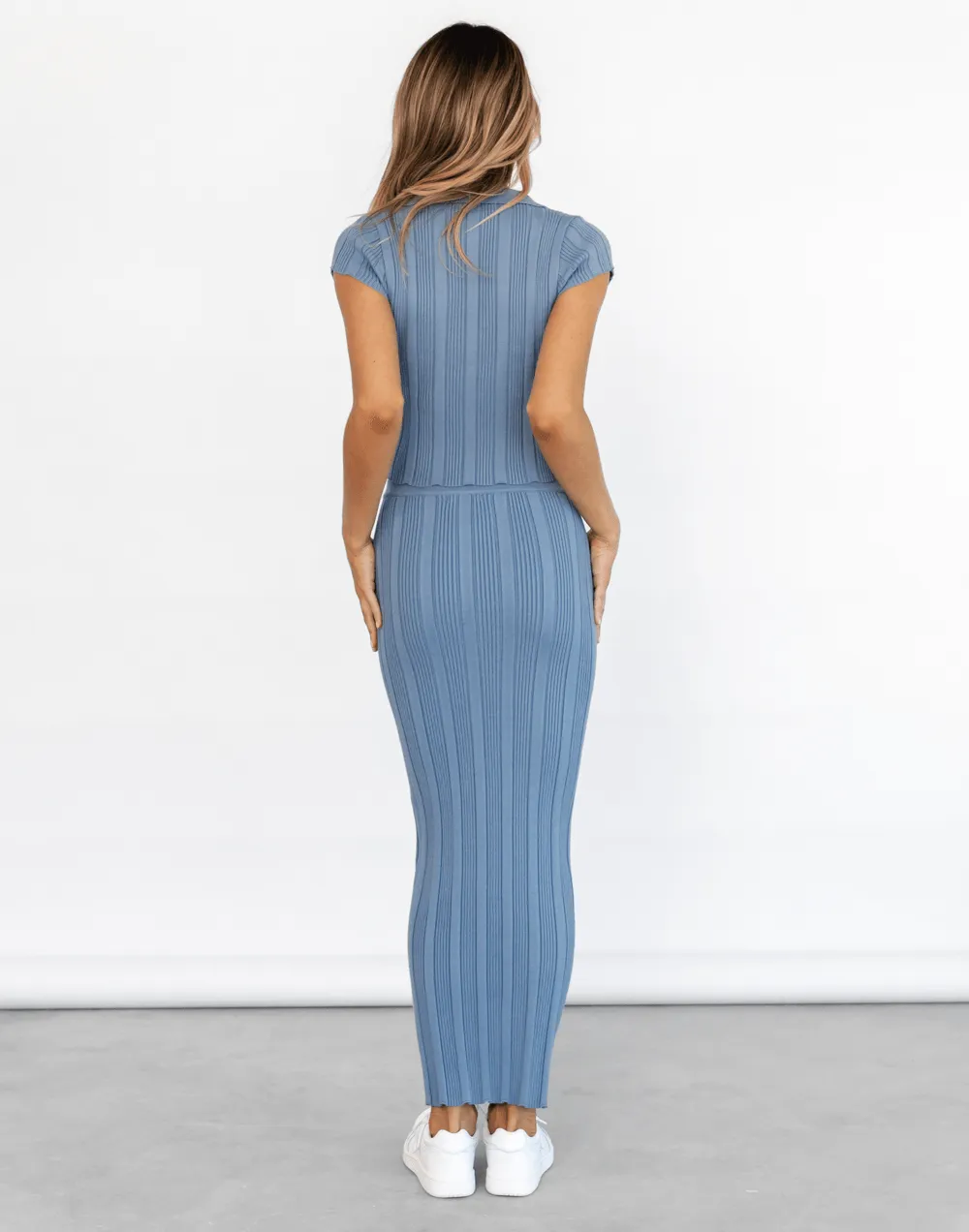 Montel Knit Maxi Skirt (Blue) sold by Charcoal Clothing product image thumbnail 3