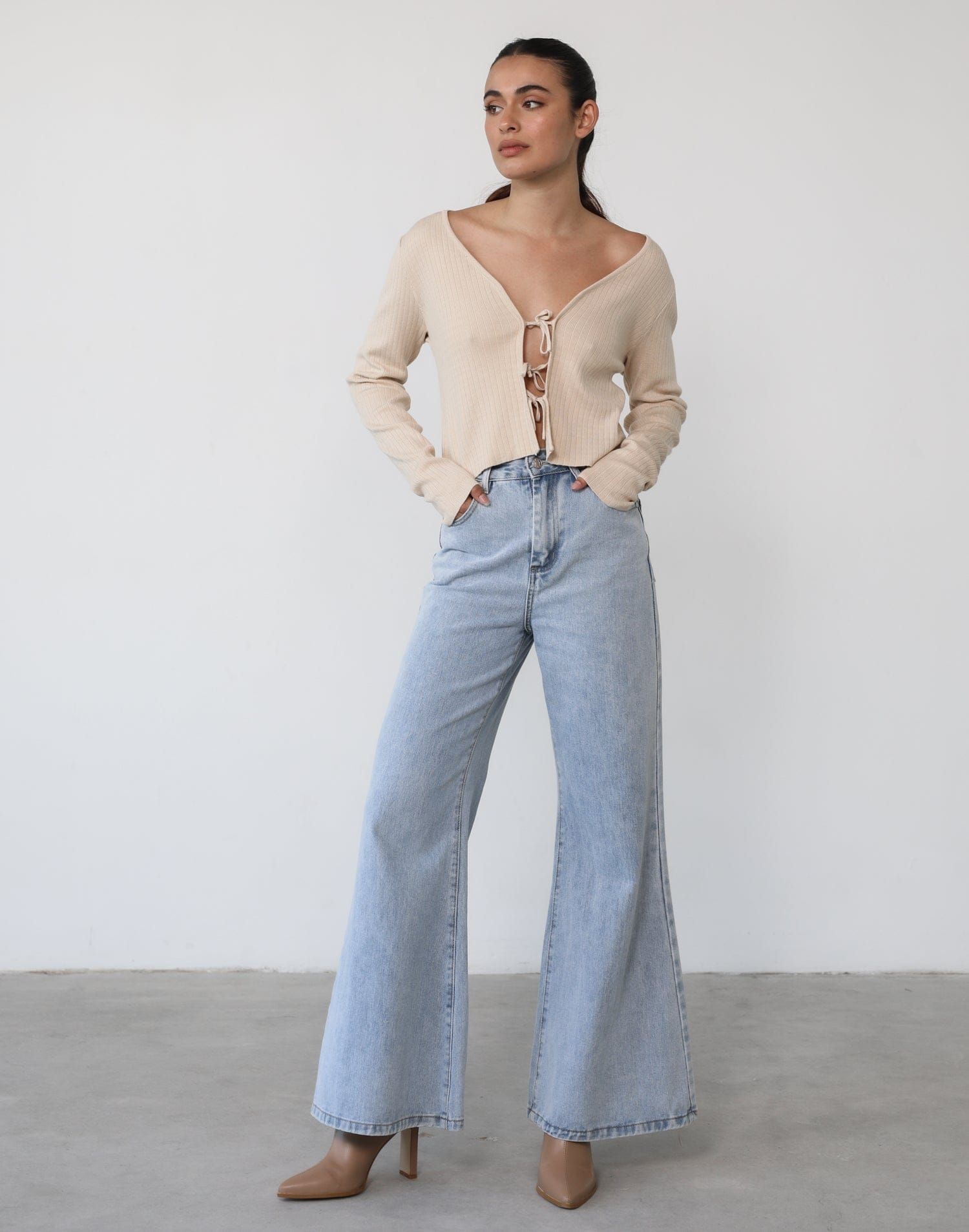 Charlize Long Sleeve Top (Beige) sold by Charcoal Clothing product image thumbnail 2