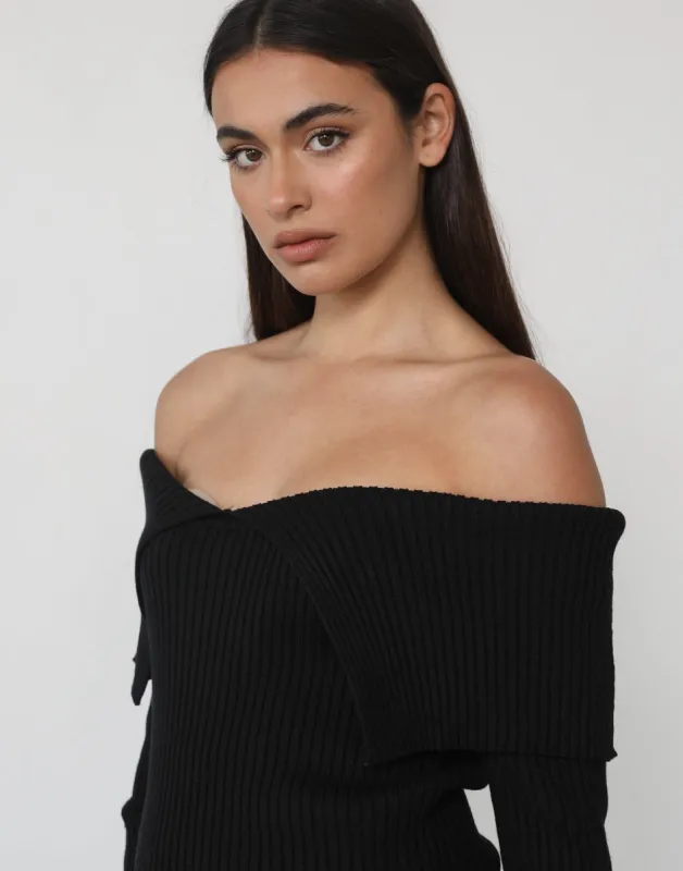 Diana Long Sleeve Top (Black) sold by Charcoal Clothing