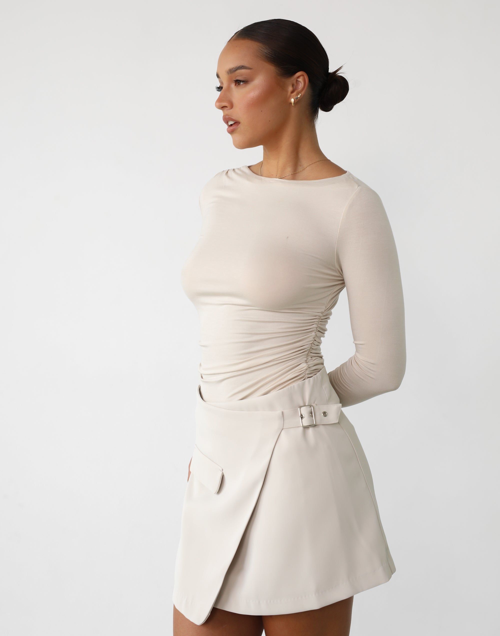 Sera Long Sleeve Top (Beige) sold by Charcoal Clothing