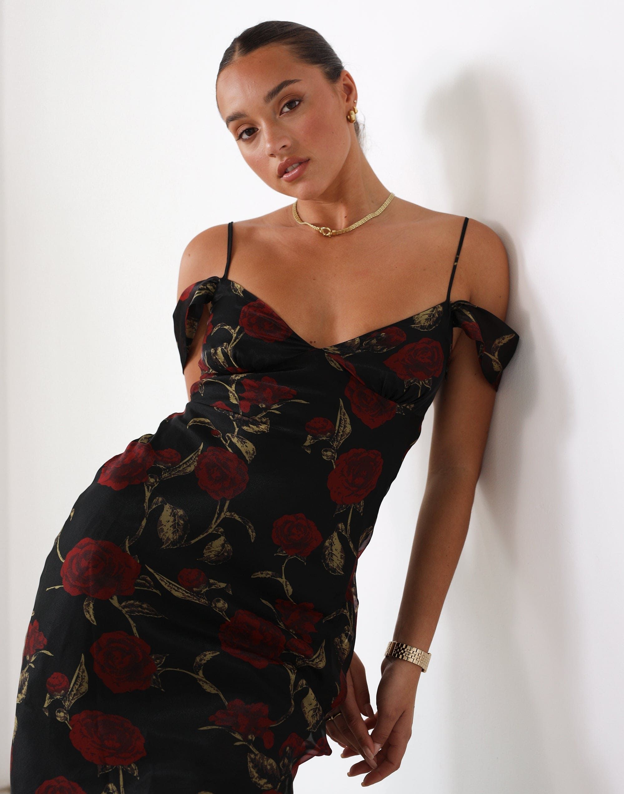 Lily Maxi Dress (Black Floral) sold by Charcoal Clothing product image thumbnail 3