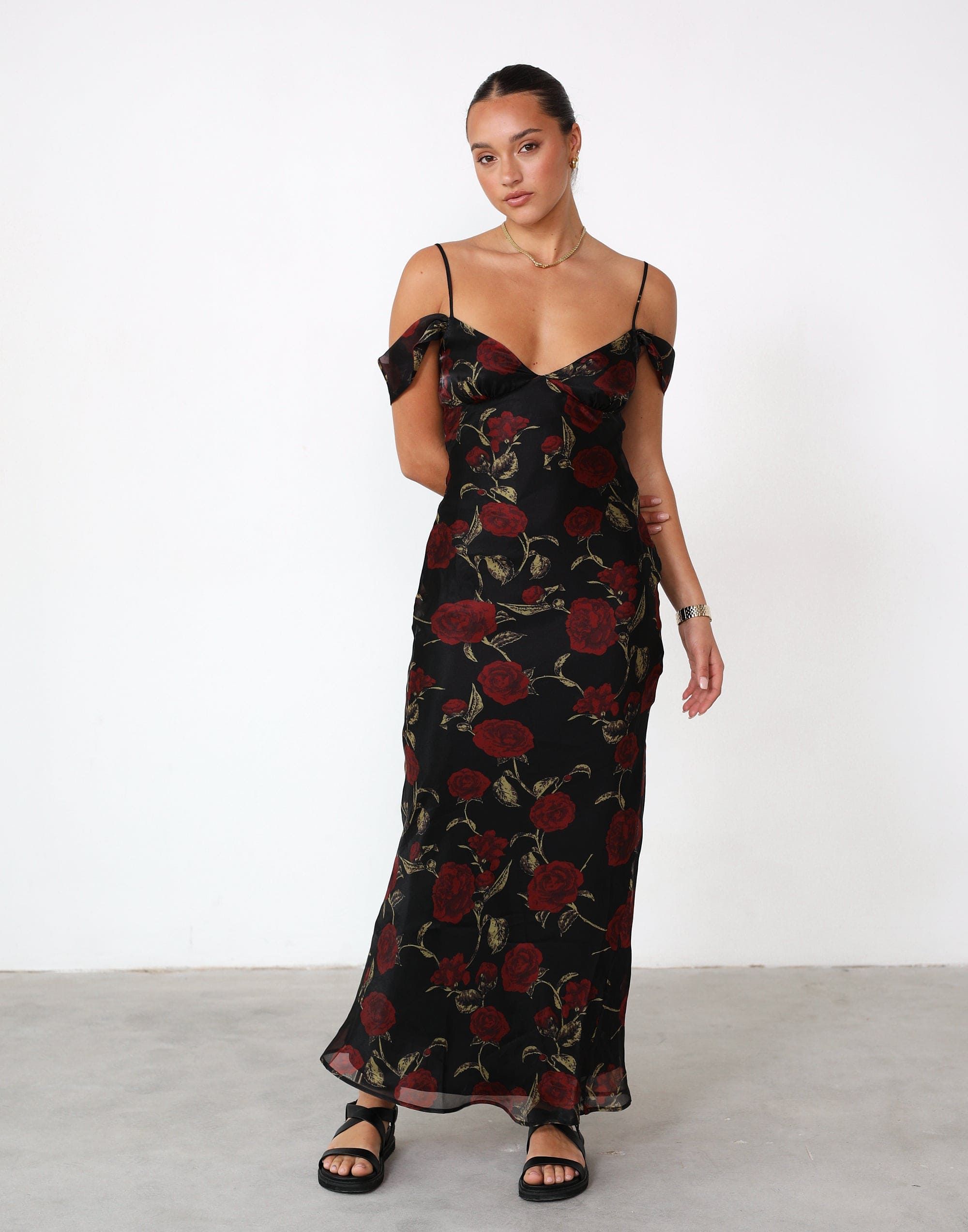 Lily Maxi Dress (Black Floral) sold by Charcoal Clothing product image thumbnail 4