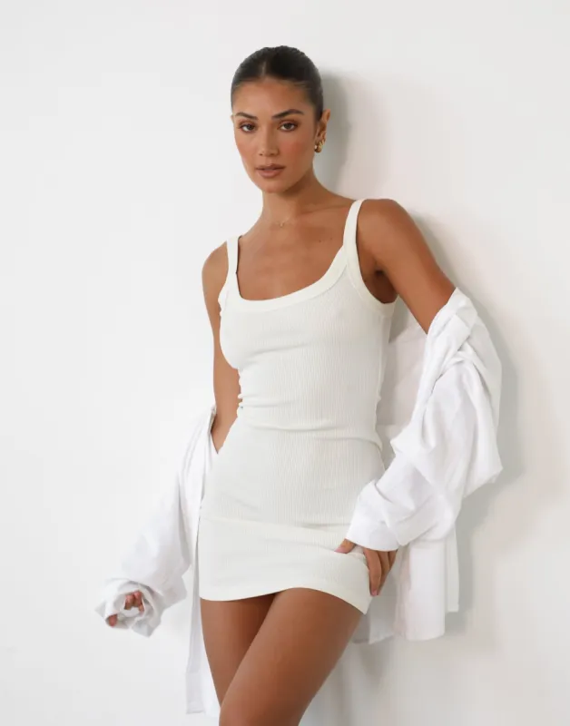 Skyler Mini Dress (Off White) sold by Charcoal Clothing