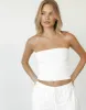 Lytton Strapless Crop Top (White) sold by Charcoal Clothing