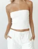Lytton Strapless Crop Top (White) sold by Charcoal Clothing