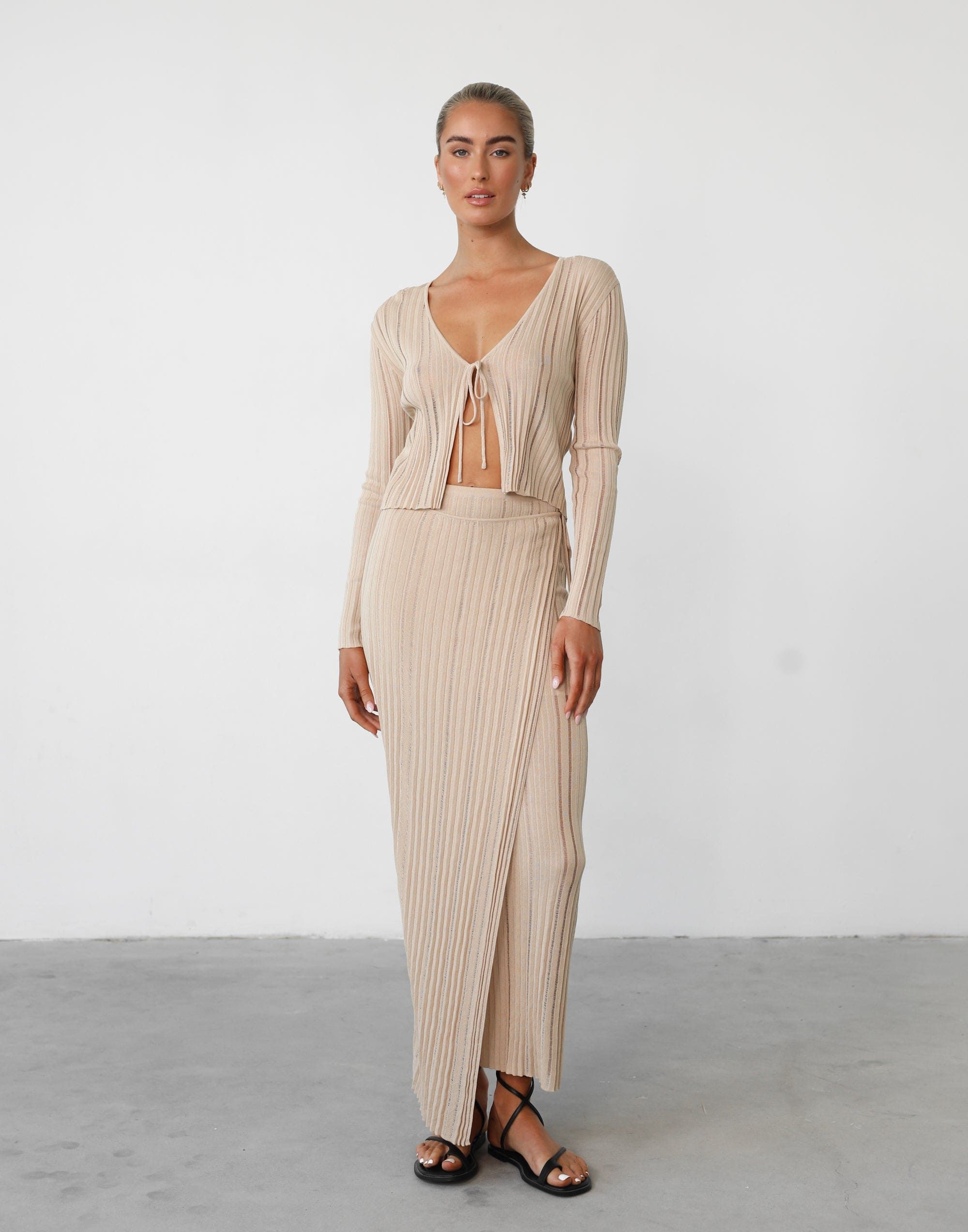 Krystelle Maxi Skirt (Beige) sold by Charcoal Clothing