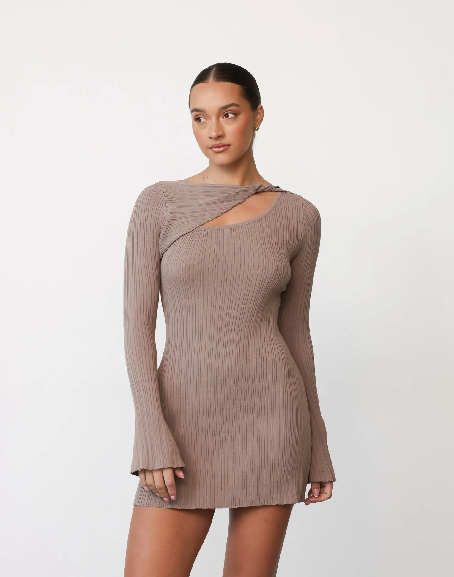 Yasmin Mini Dress (Mocha) sold by Charcoal Clothing