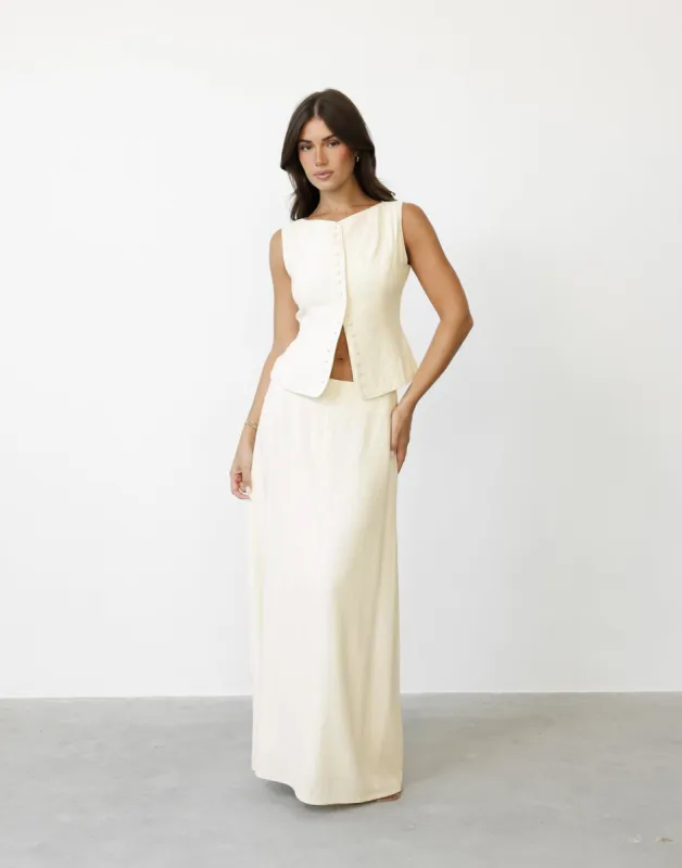 Lillian Maxi Skirt (Milk) sold by Charcoal Clothing