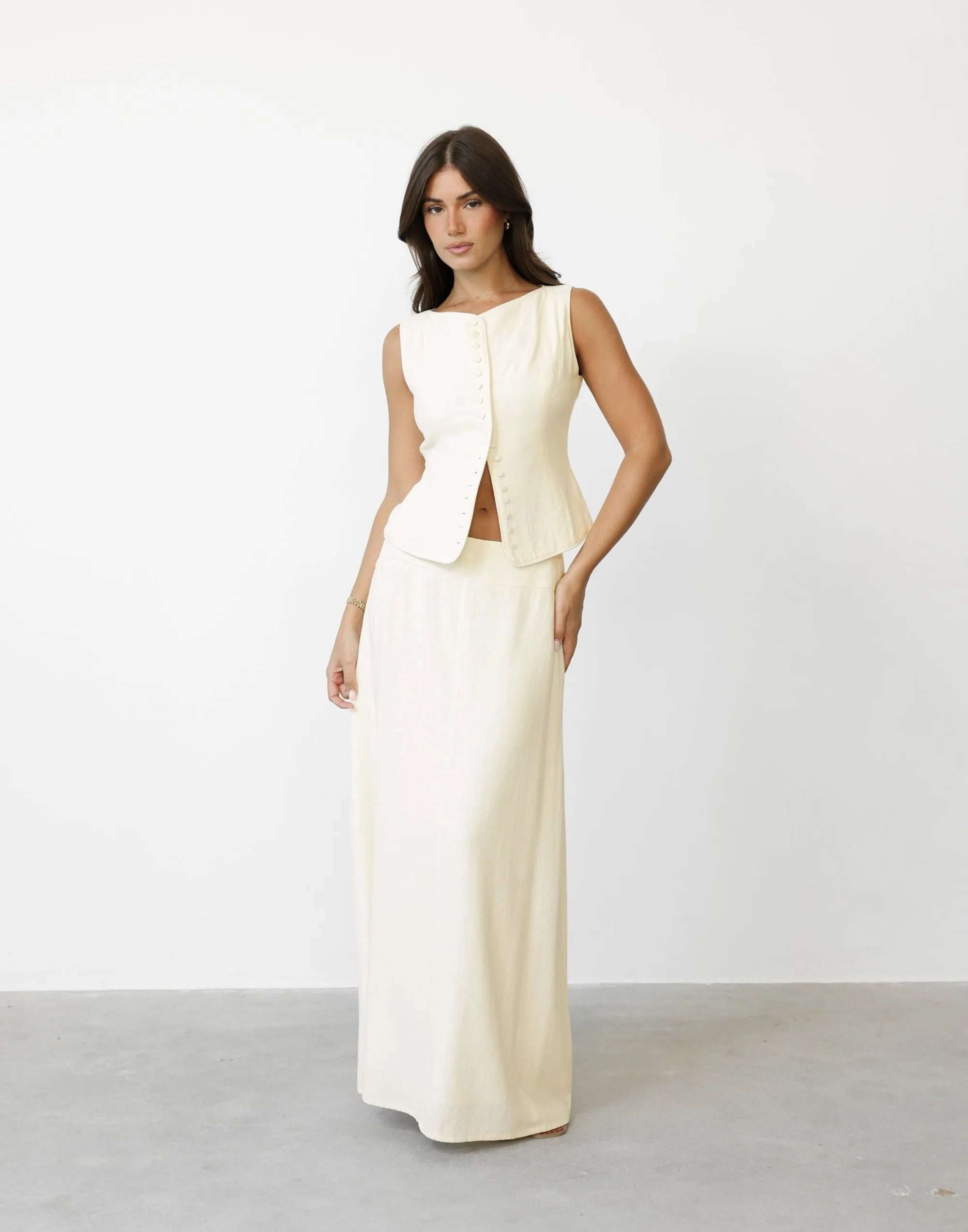 Lillian Maxi Skirt (Milk) sold by Charcoal Clothing