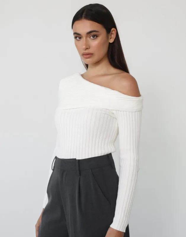 Madon Long Sleeve Top (White) sold by Charcoal Clothing